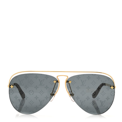 Louis Vuitton Monogram Grease Sunglasses Z1172W Gold 2 of 7