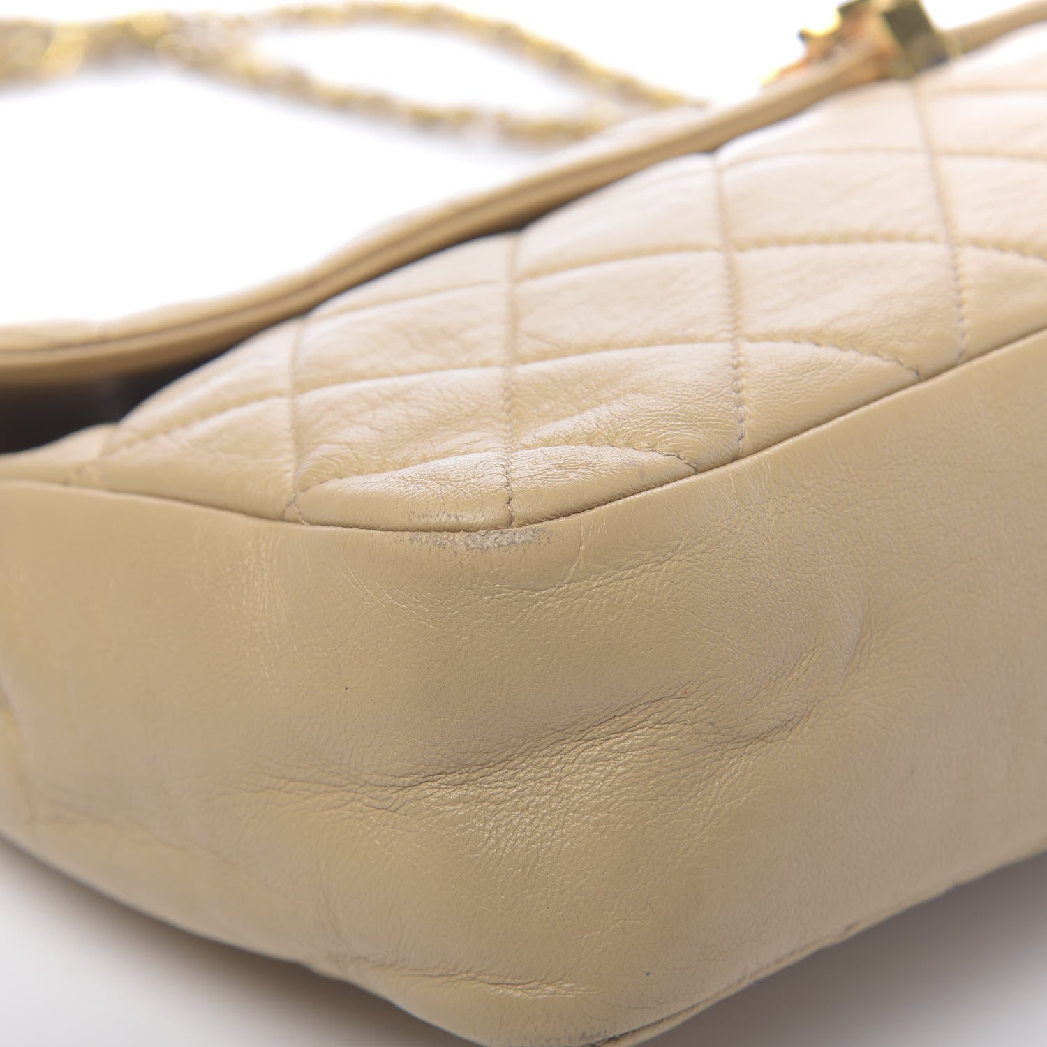 Chanel Lambskin Quilted Jumbo Single Flap Beige 25 of 27