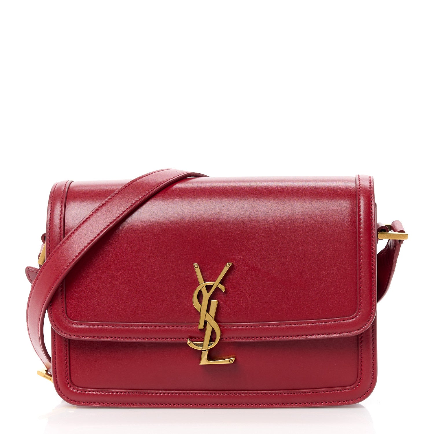 Saint Laurent Box Calfskin Monogram Medium Solferino Satchel Rouge Opyum 1 of 11