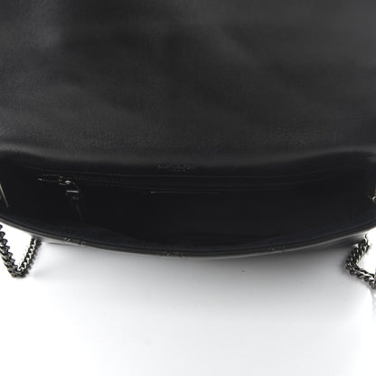 Saint Laurent Lambskin Patchwork Micro Stud Monogram Medium Jamie Baguette Black 5 of 9