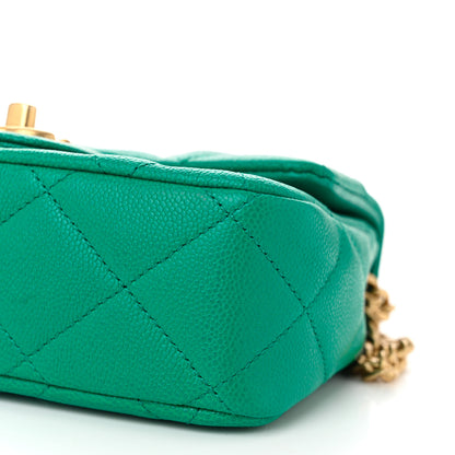 Chanel Caviar Quilted Mini Sweetheart Flap Green 10 of 10