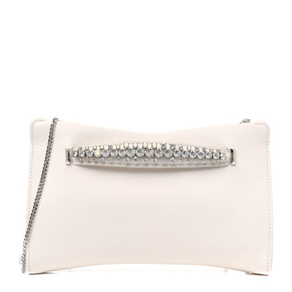 Jimmy Choo Calfskin Crystal Venus Clutch with Chain White 1 of 5