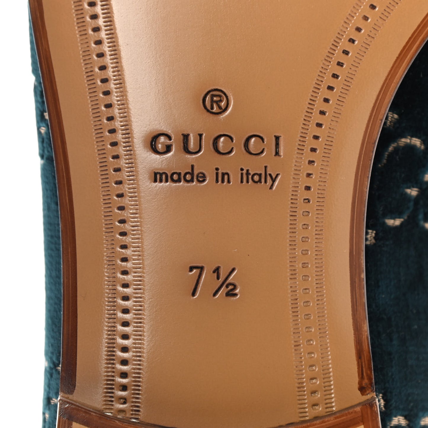 Velvet GG Monogram Horsebit Mens Jordaan Loafers 7.5 Blue Beige