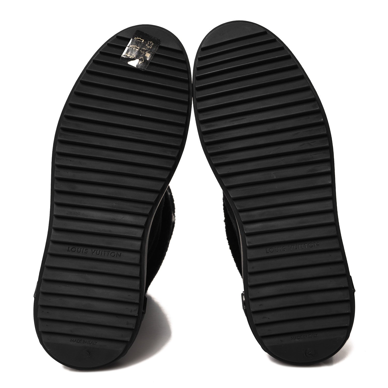 Louis Vuitton Suede Calfskin Shearling Snowdrop Flat Ankle Boot 37 Black 5 of 10