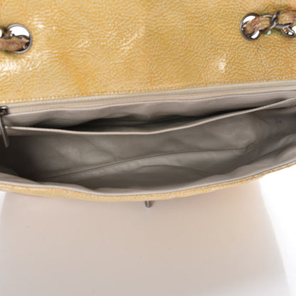 Chanel Crinkled Patent Quilted Jumbo Single Flap Light Beige 5 of 10
