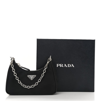 Prada Tessuto Nylon Mini Re-Edition 2000 Shoulder Bag Black 9 of 9