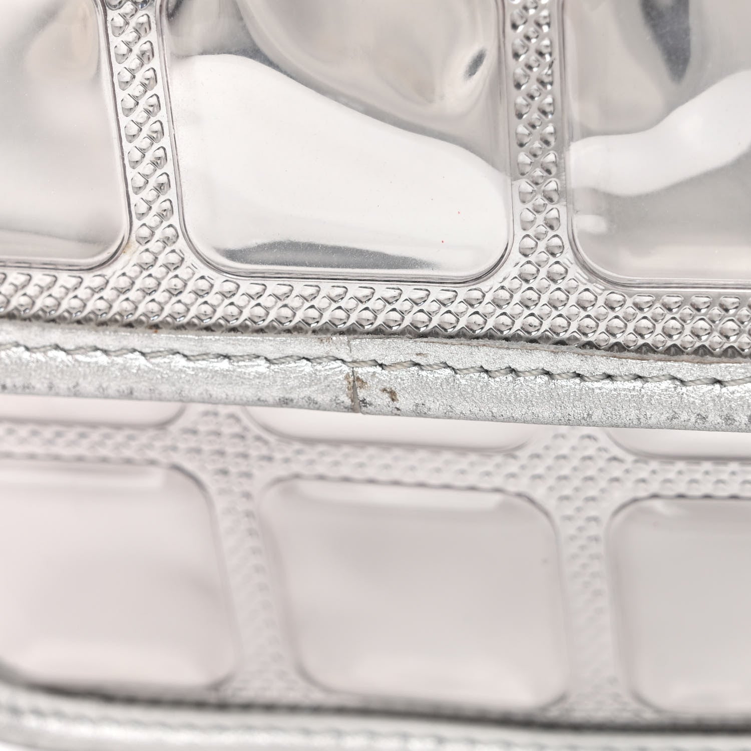 Chanel Vinyl Large Ice Cube Flap Silver 12 of 15