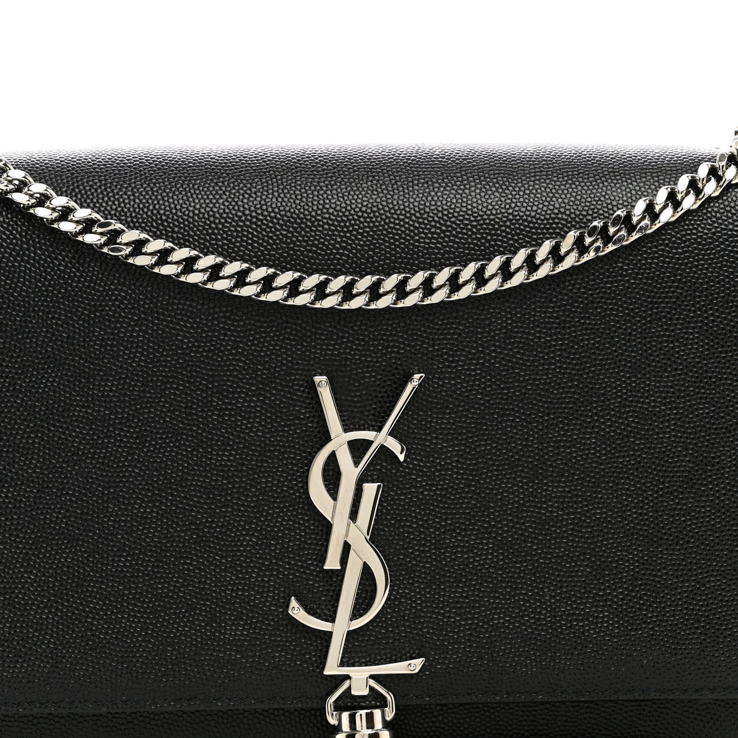 Grain De Poudre Medium Classic Monogram Kate Tassel Satchel Black