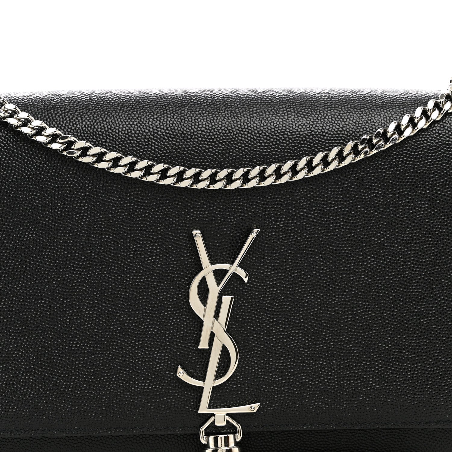 Saint Laurent Grain De Poudre Medium Classic Monogram Kate Tassel Satchel Black 6 of 8