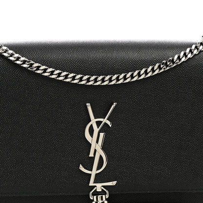 Saint Laurent Grain De Poudre Medium Classic Monogram Kate Tassel Satchel Black 6 of 8