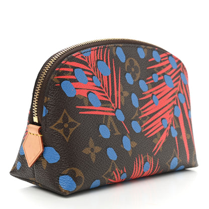 Louis Vuitton Monogram Jungle Dots Cosmetic Pouch Coquelicot Denim 3 of 7