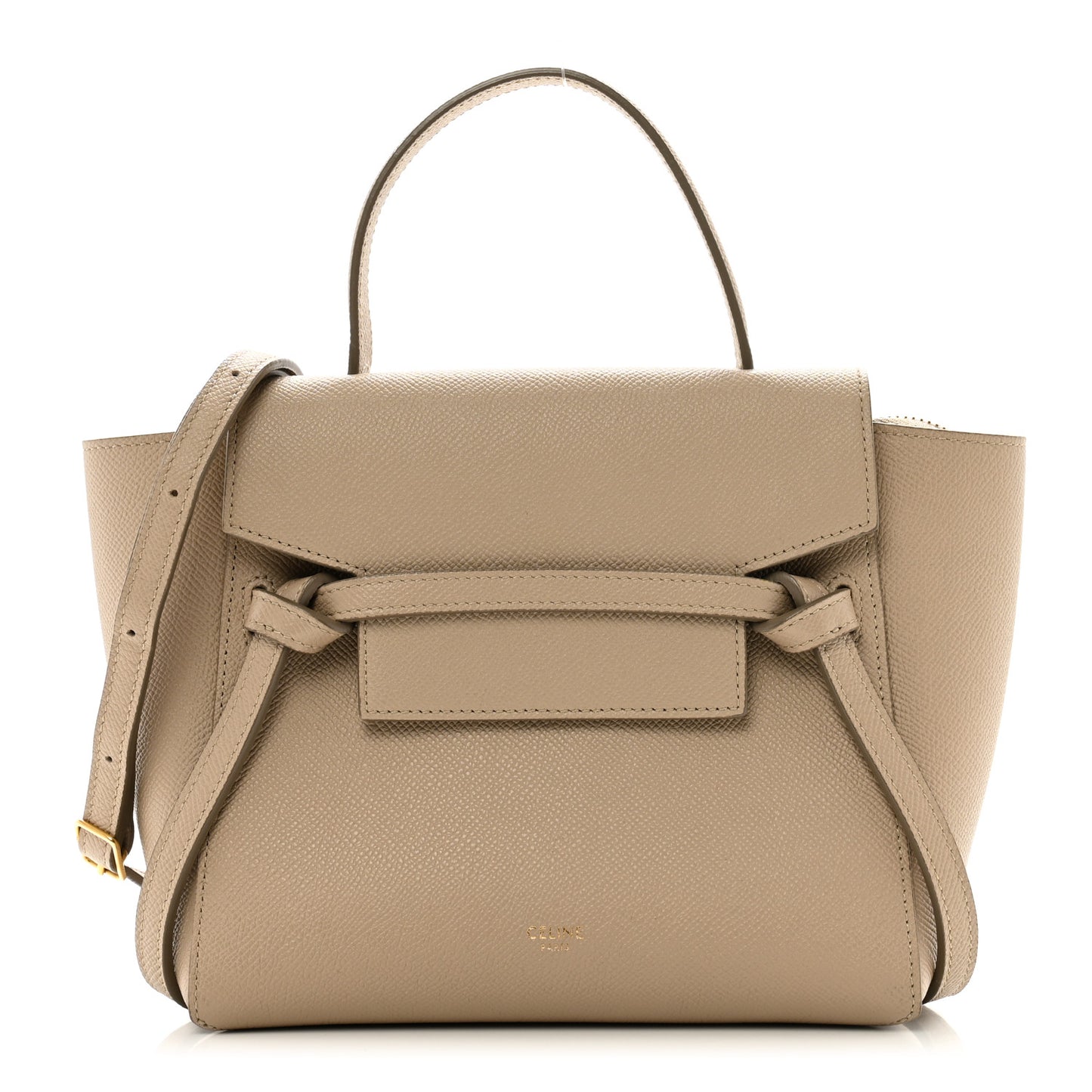 Grained Calfskin Nano Belt Bag Light Taupe
