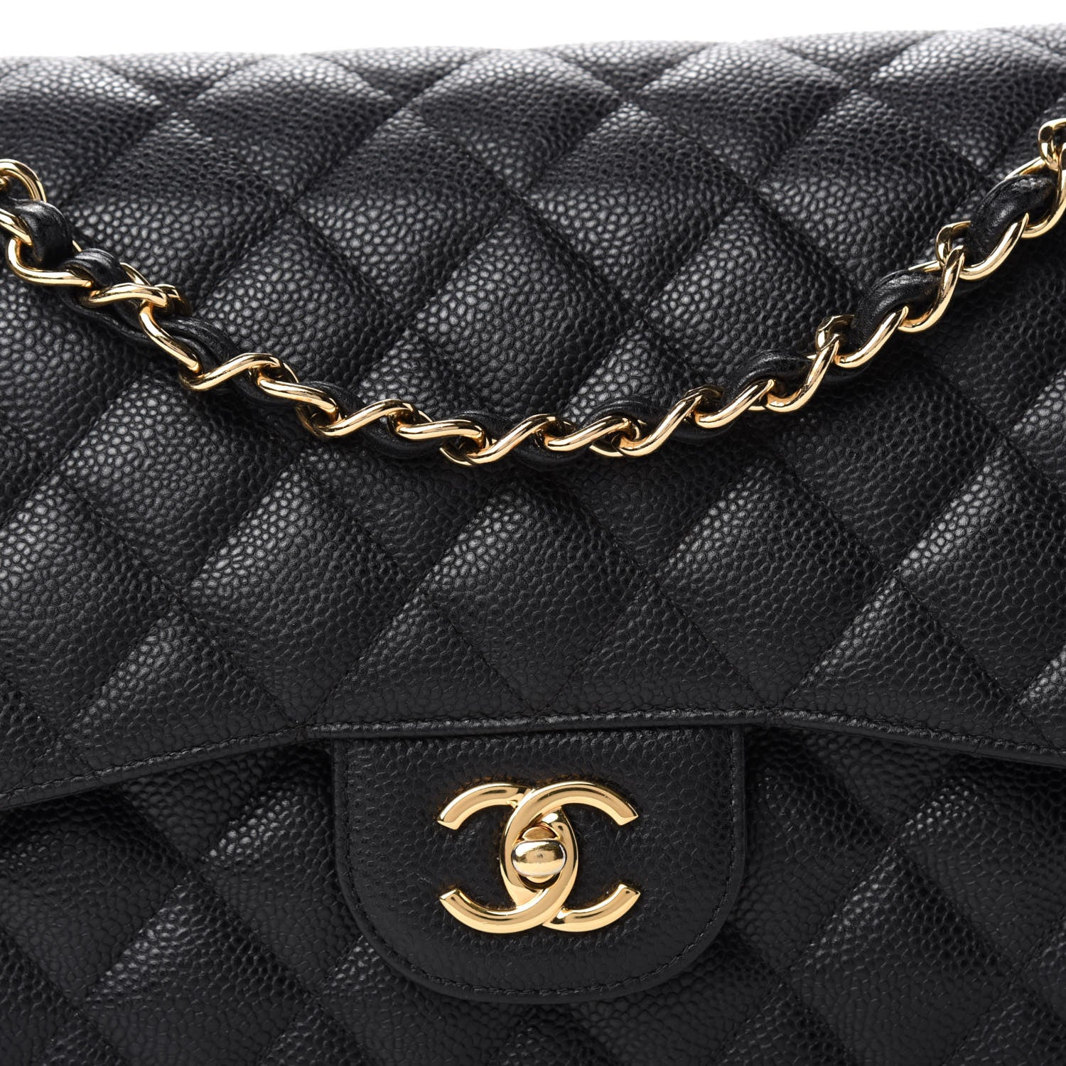 Chanel Caviar Quilted Jumbo Double Flap Black 15 of 16