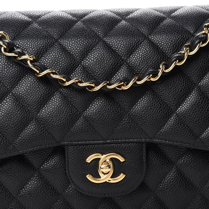Chanel Caviar Quilted Jumbo Double Flap Black 15 of 16
