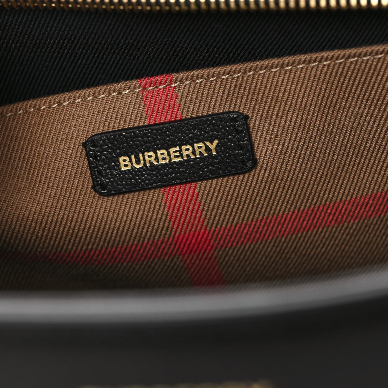 Burberry Calfskin Mega Check Medium Banwell Tote Black 6 of 10