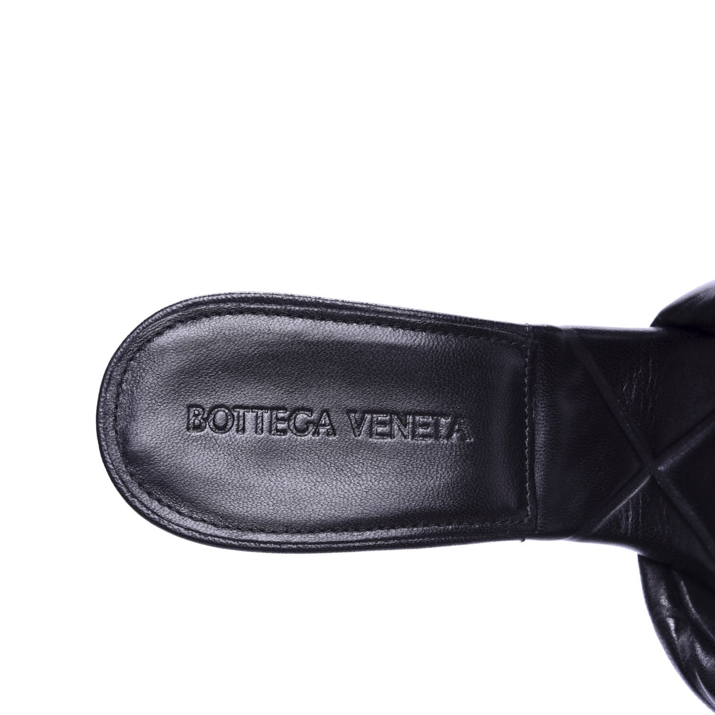 Nappa Quilted Rubber Lido Mule Sandals 38 Black