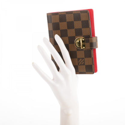 Louis Vuitton Damier Ebene Koala Small Ring Agenda Cover Red 2 of 7