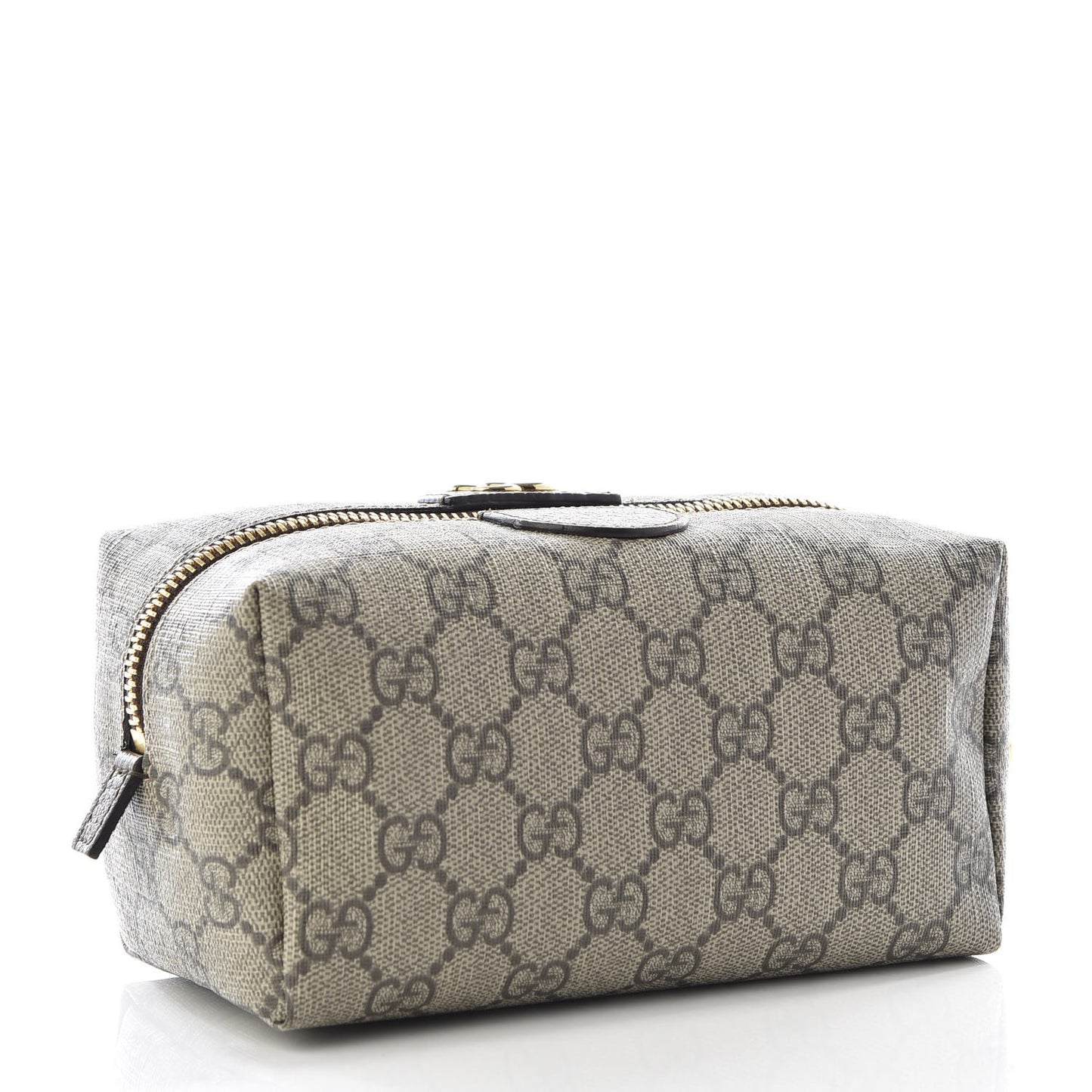 Soft GG Supreme Monogram Calfskin Medium Ophidia Cosmetic Case Beige Ebony New Acero