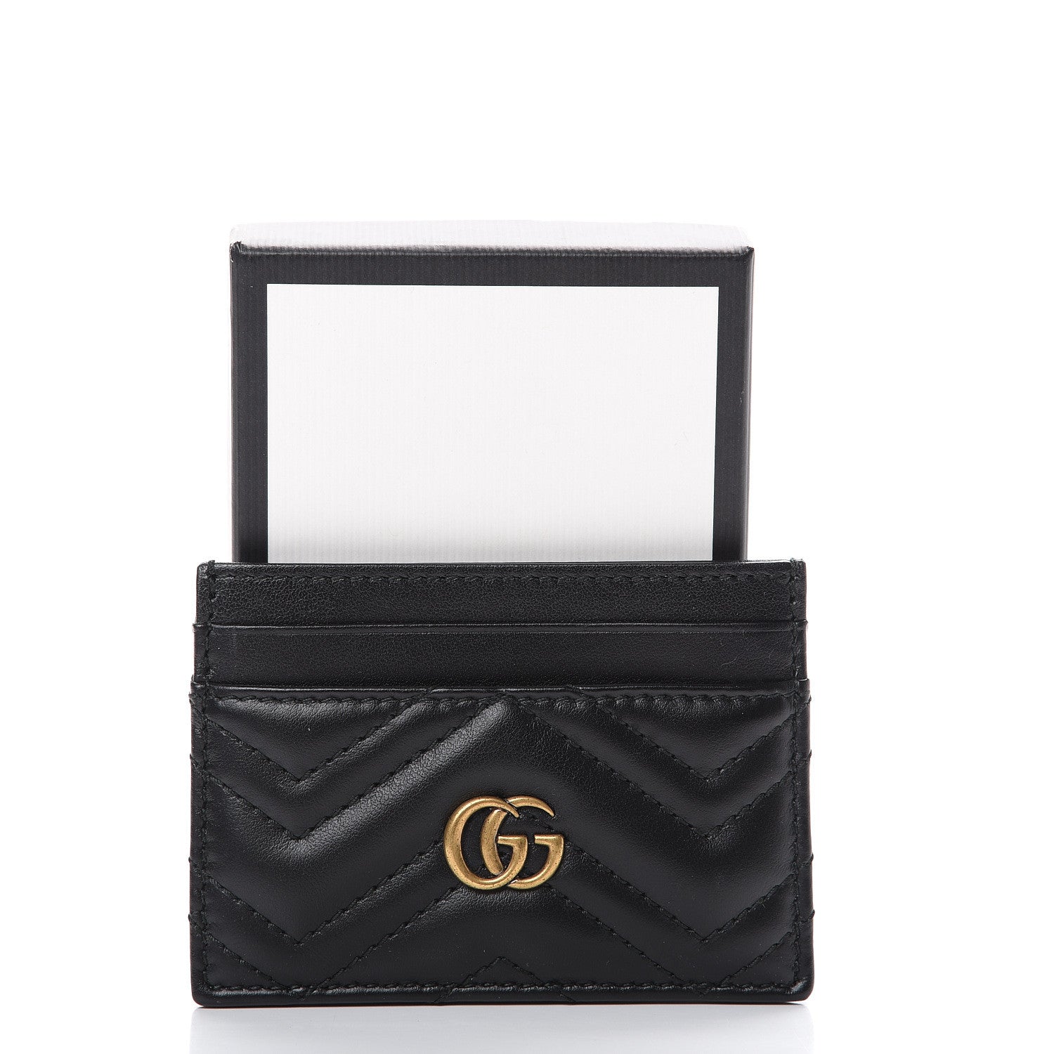 Gucci Calfskin Matelasse GG Marmont Card Holder Black 6 of 6