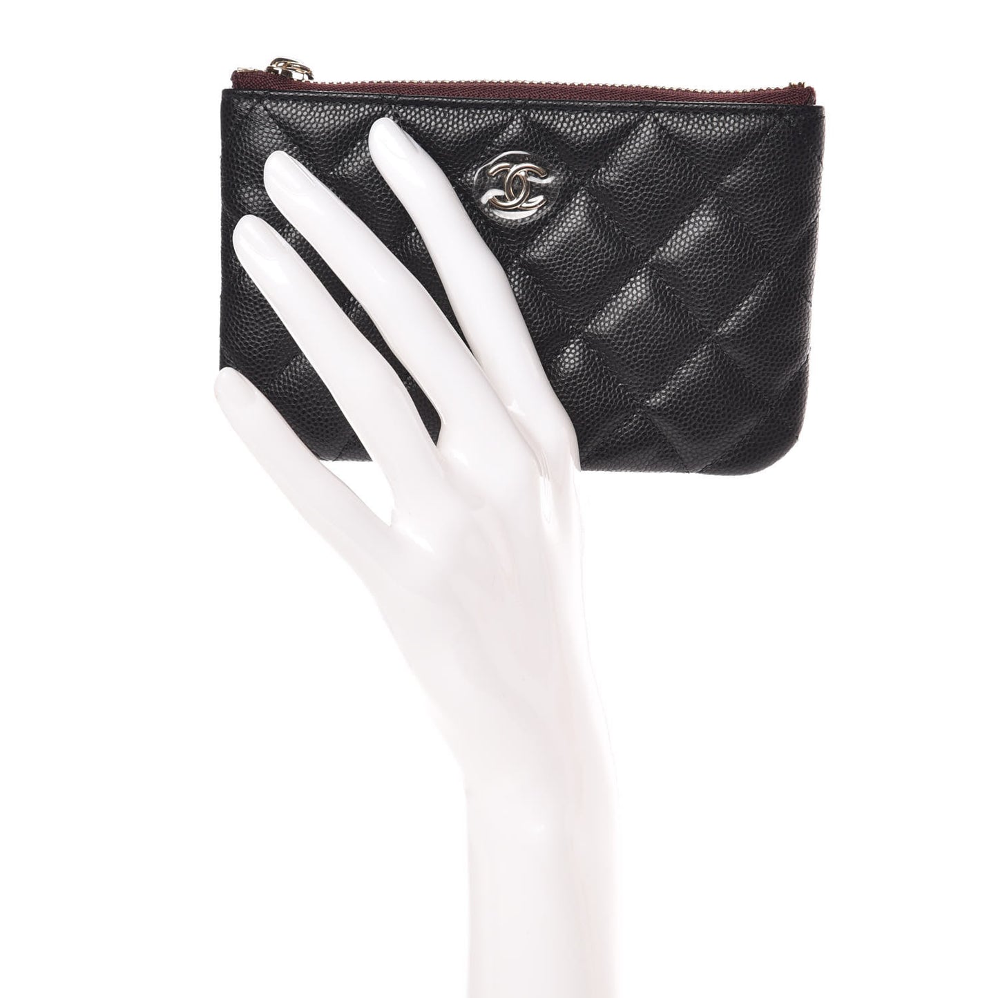 Caviar Quilted Small Cosmetic Case Black