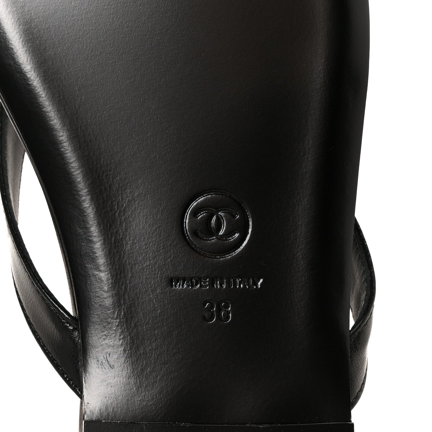 Chanel Shiny Lambskin Crystal CC Thong Sandals 38 Black 8 of 10
