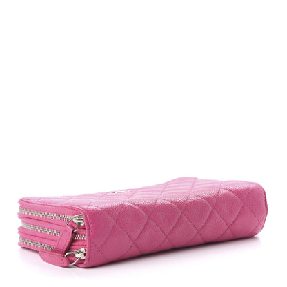 Chanel Caviar Quilted Triple Zipper Wallet Pink 4 of 13
