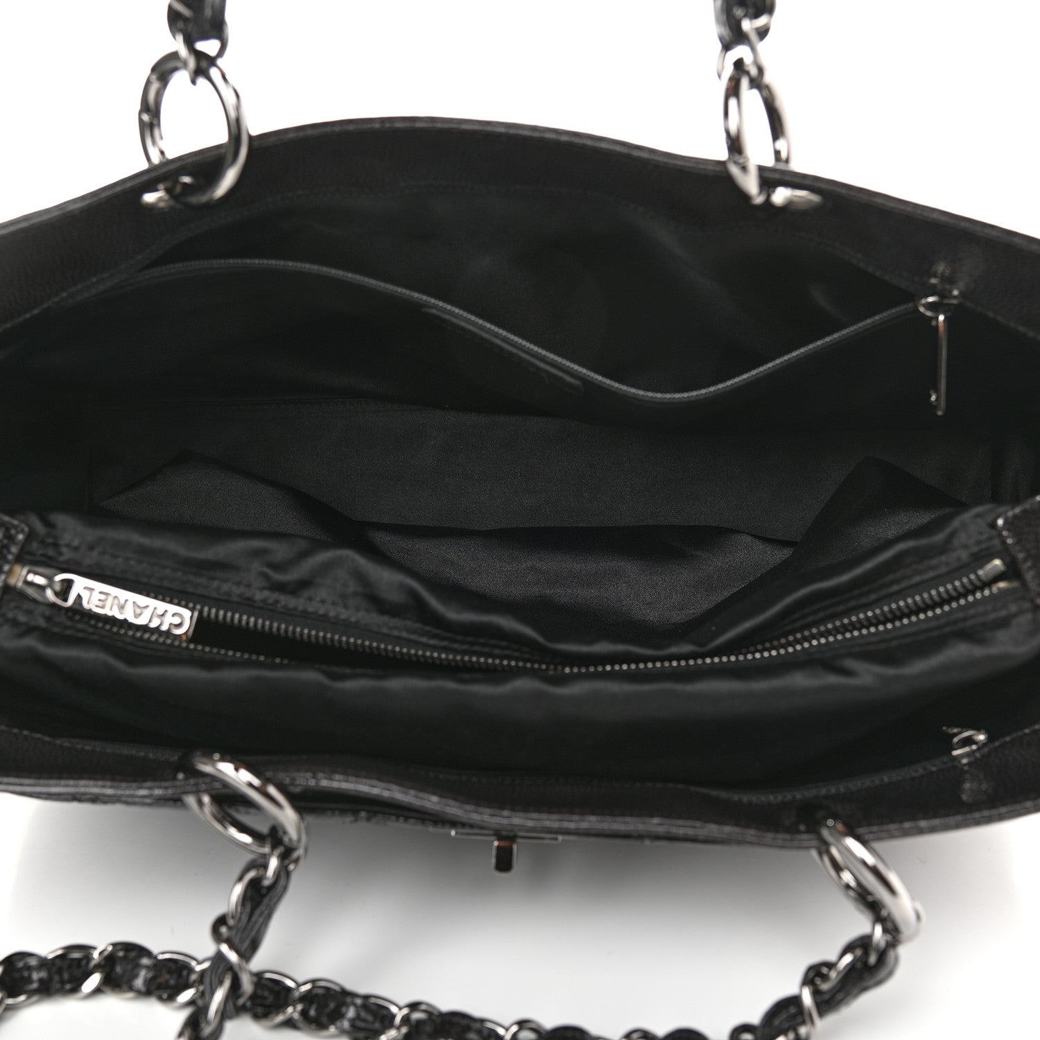 Chanel Glazed Caviar Quilted Diamond Shine Small Tote Black 7 of 11