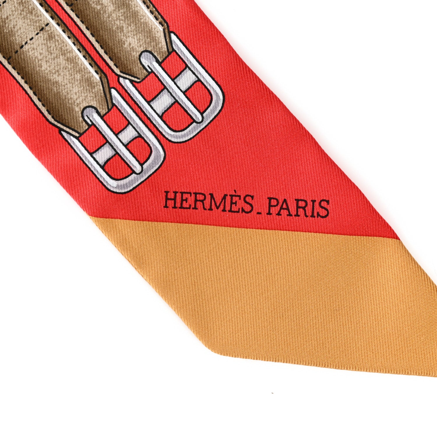 Hermes Silk Jumping Twilly Rouge Vif Caramel 2 of 4