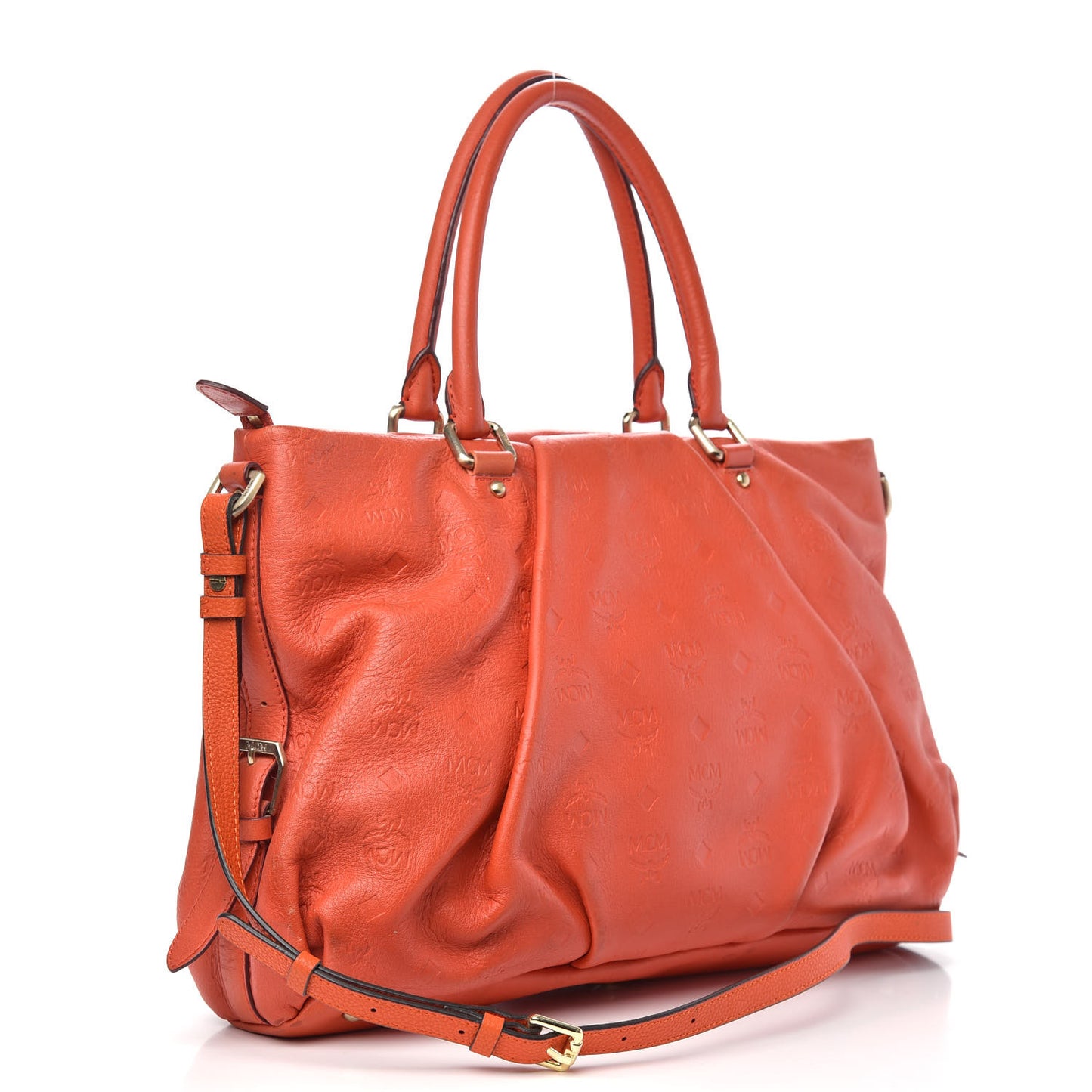 Calfskin Ottomar Monogram Tote Orange