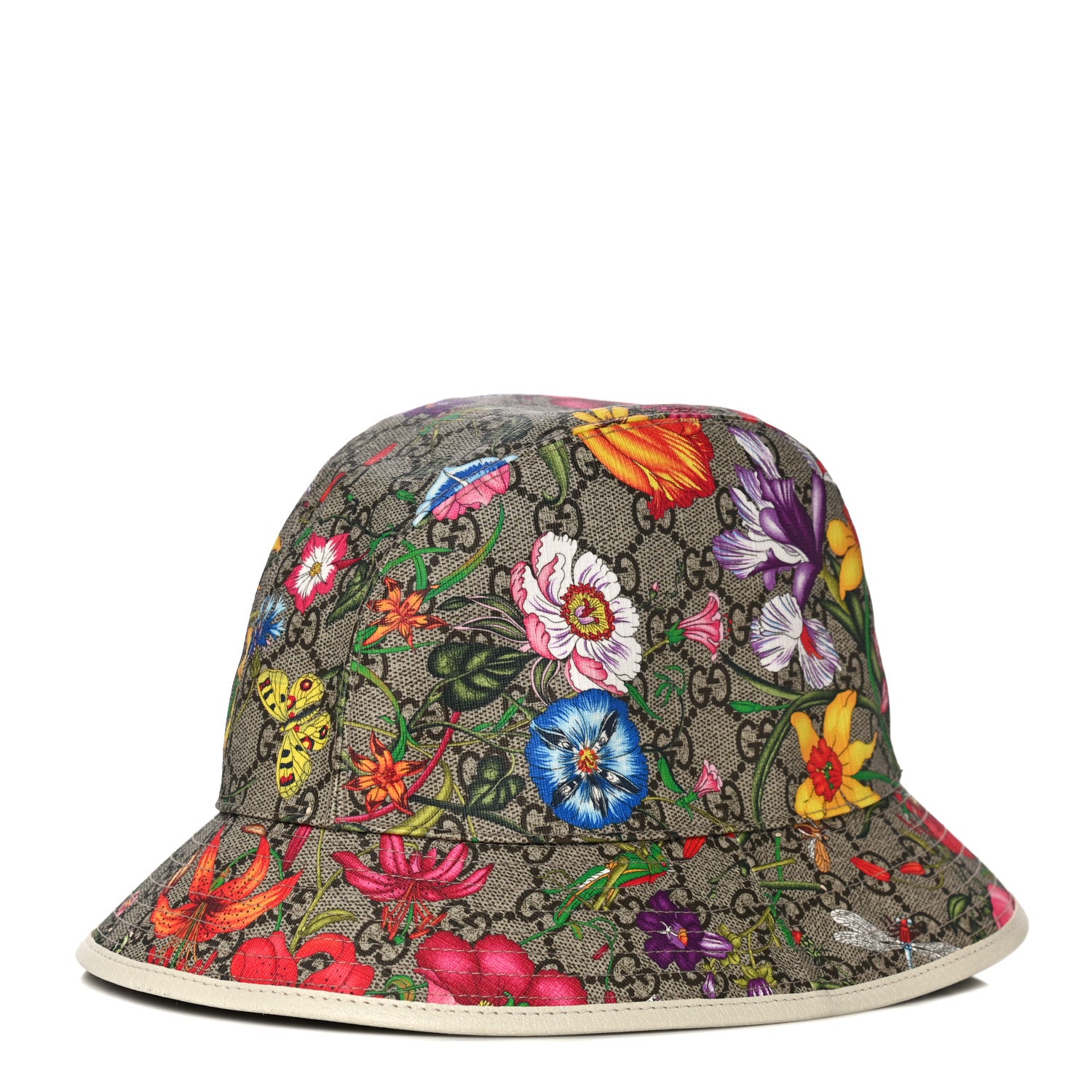 Gucci GG Supreme Monogram Flora Fedora Hat S White 1 of 7