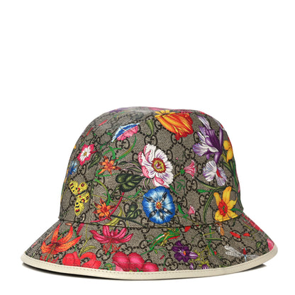 Gucci GG Supreme Monogram Flora Fedora Hat S White 1 of 7
