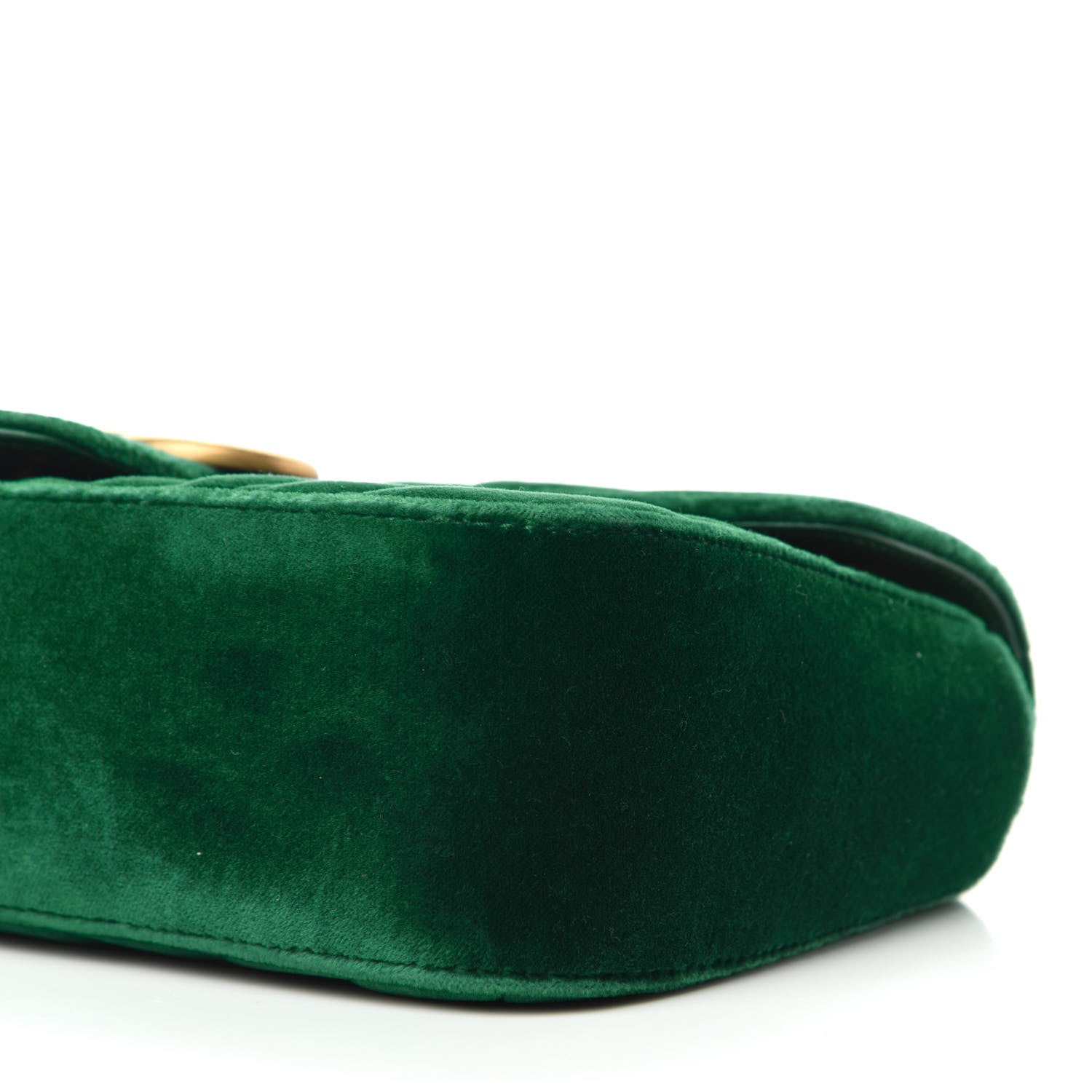 Gucci Velvet Matelasse Small GG Marmont Shoulder Bag Emerald 10 of 10