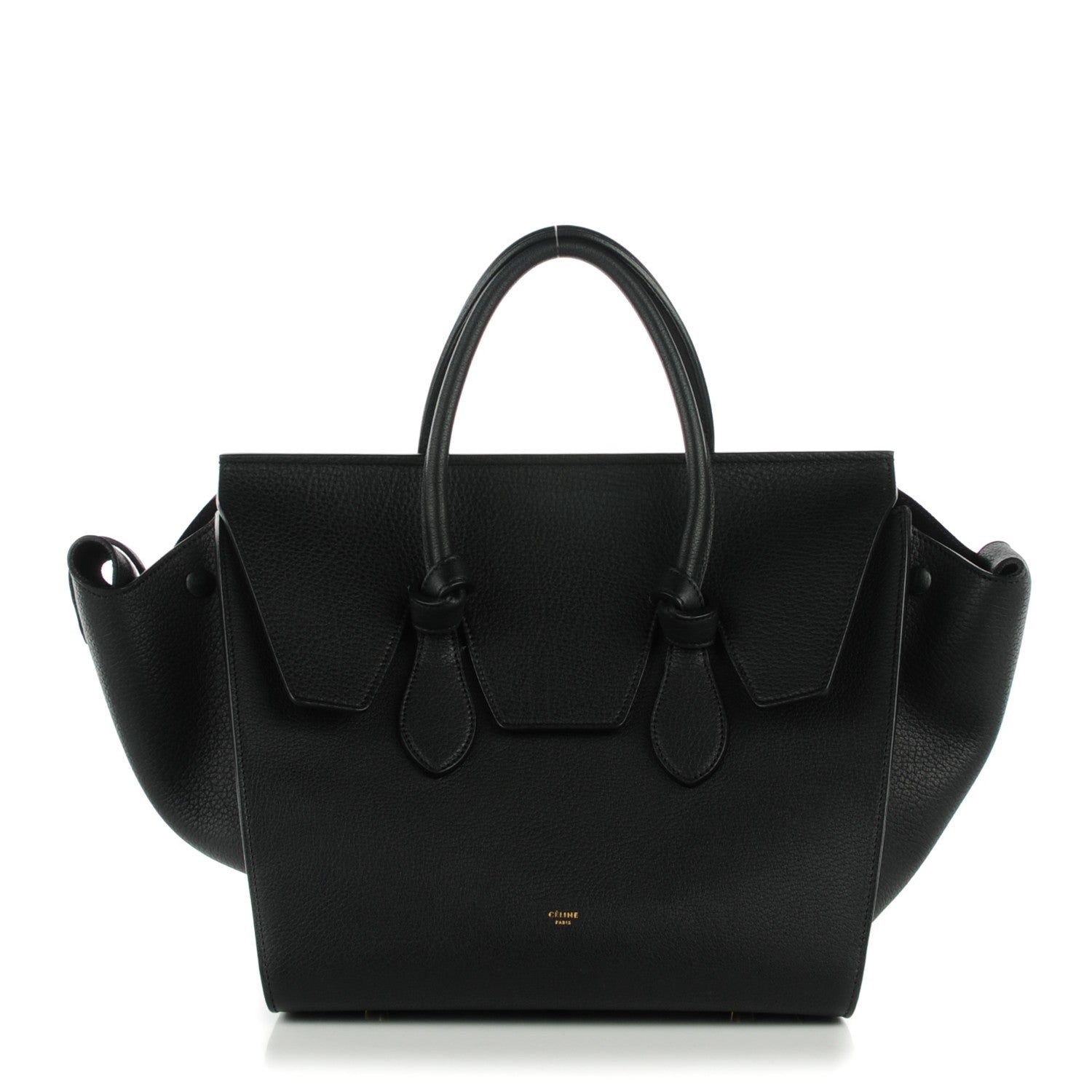 Celine Crisped Calfskin Small Tie Knot Tote Black 1 of 7