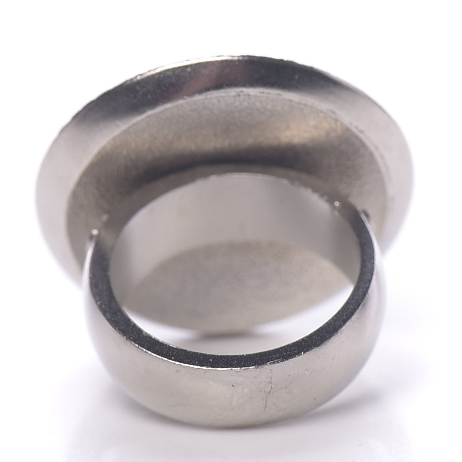 Chanel Round Crystal Ring 6.5 Silver 4 of 5