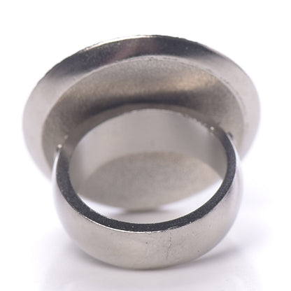 Chanel Round Crystal Ring 6.5 Silver 4 of 5