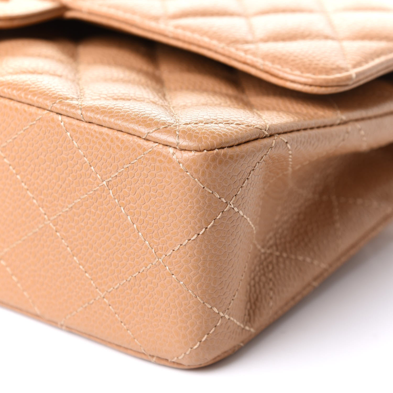 Chanel Caviar Quilted Medium Double Flap Dark Beige 10 of 10