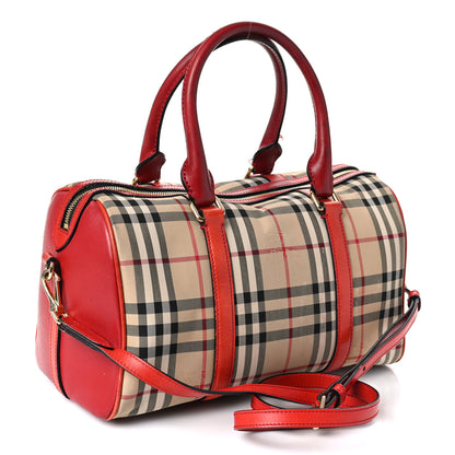 Burberry Horseferry Check Medium Alchester Bowling Bag Red 3 of 16