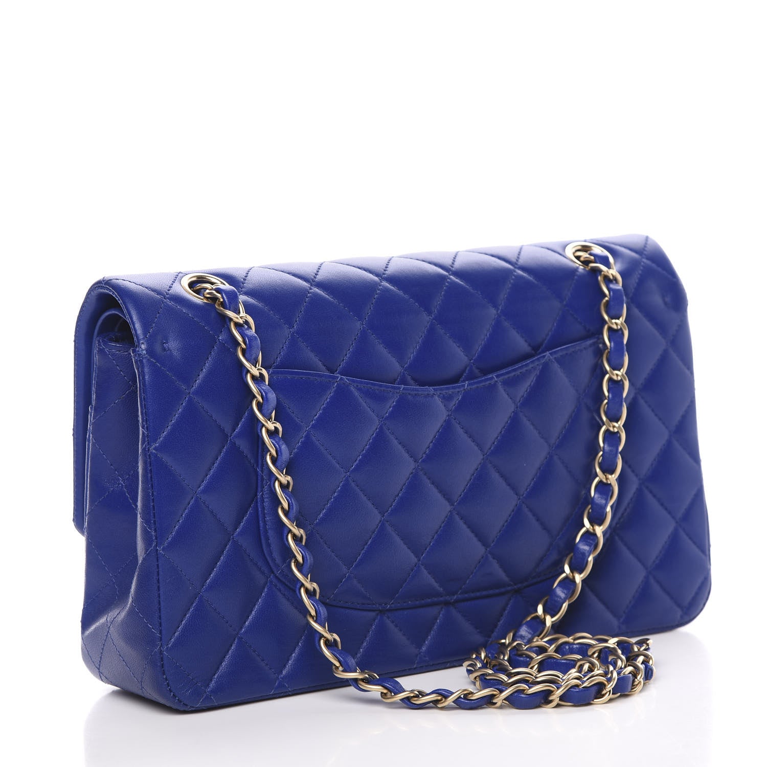 Chanel Lambskin Quilted Medium Double Flap Blue 3 of 14