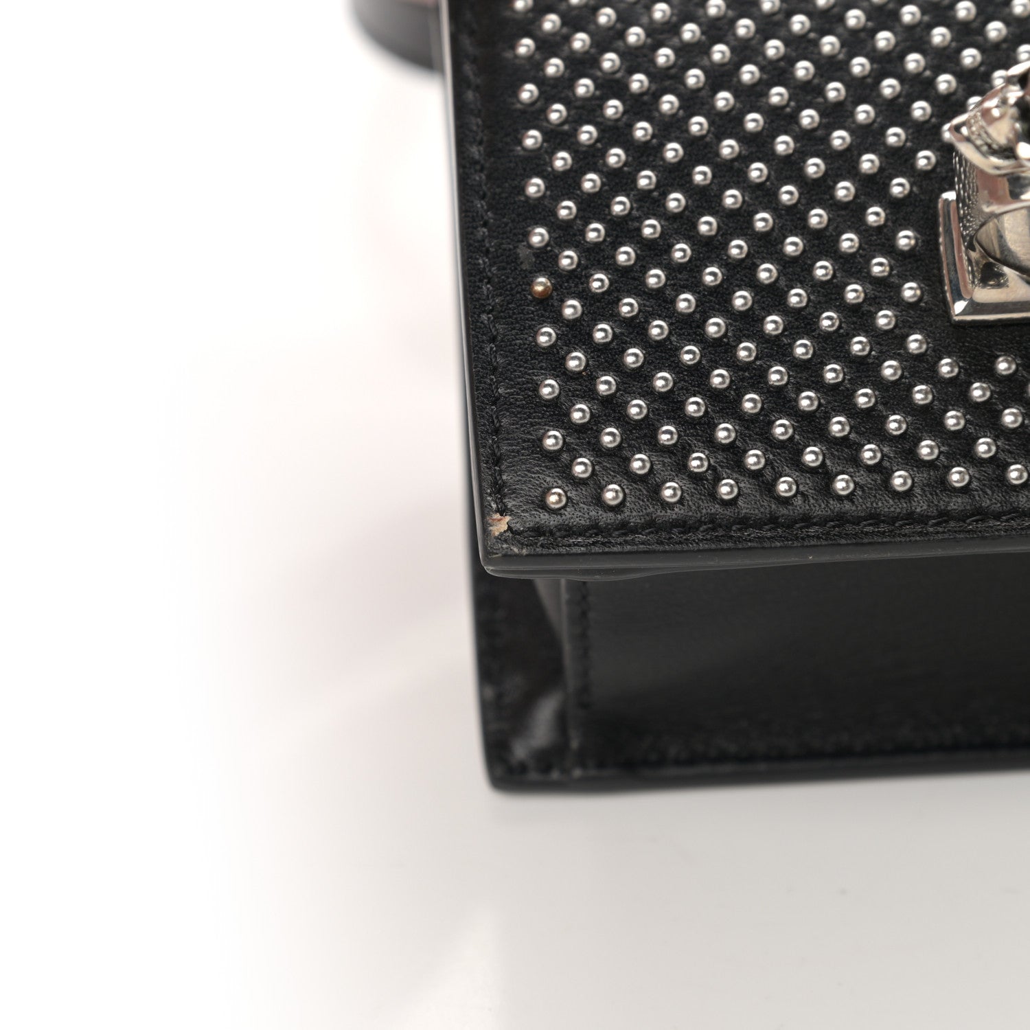 Alexander McQueen Calfskin Studded Jeweled Satchel Black 15 of 18