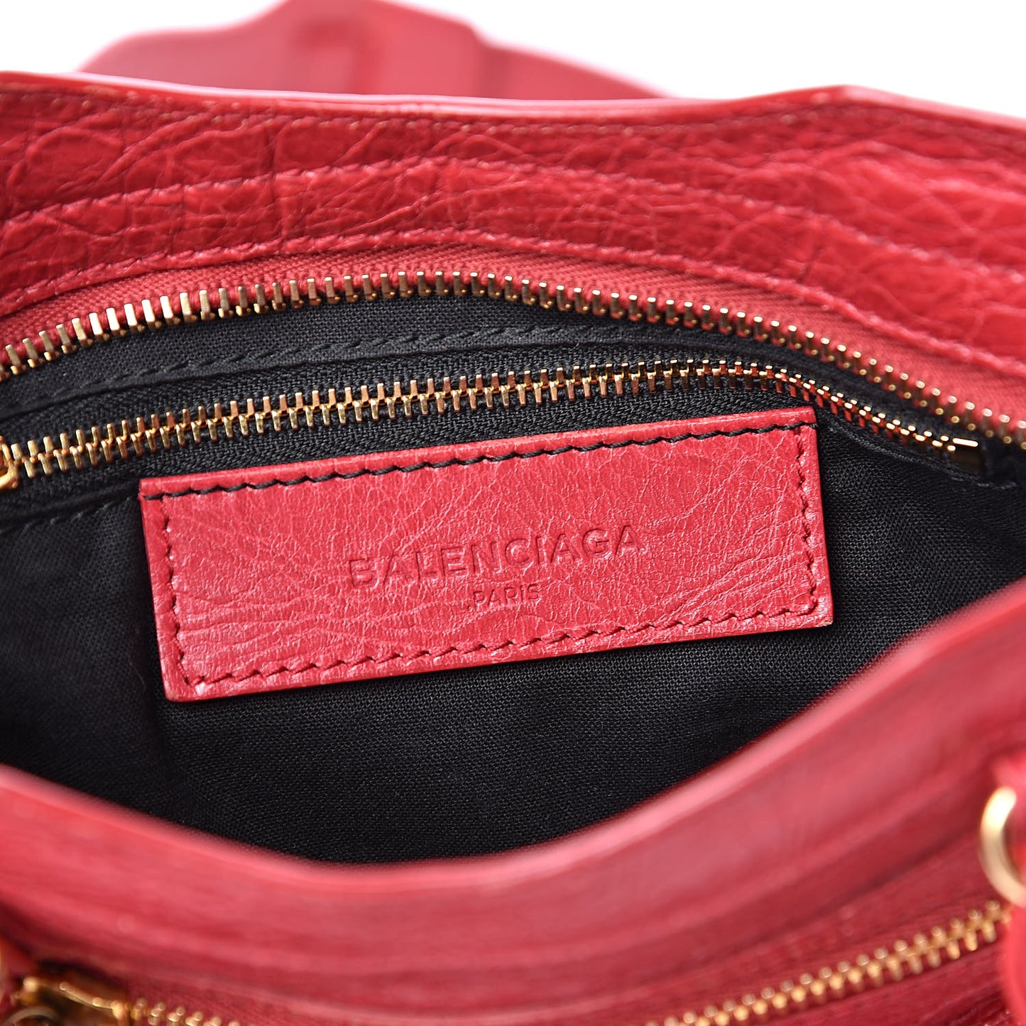 Agneau Classic Gold Hardware Mini City Rouge Sapphire