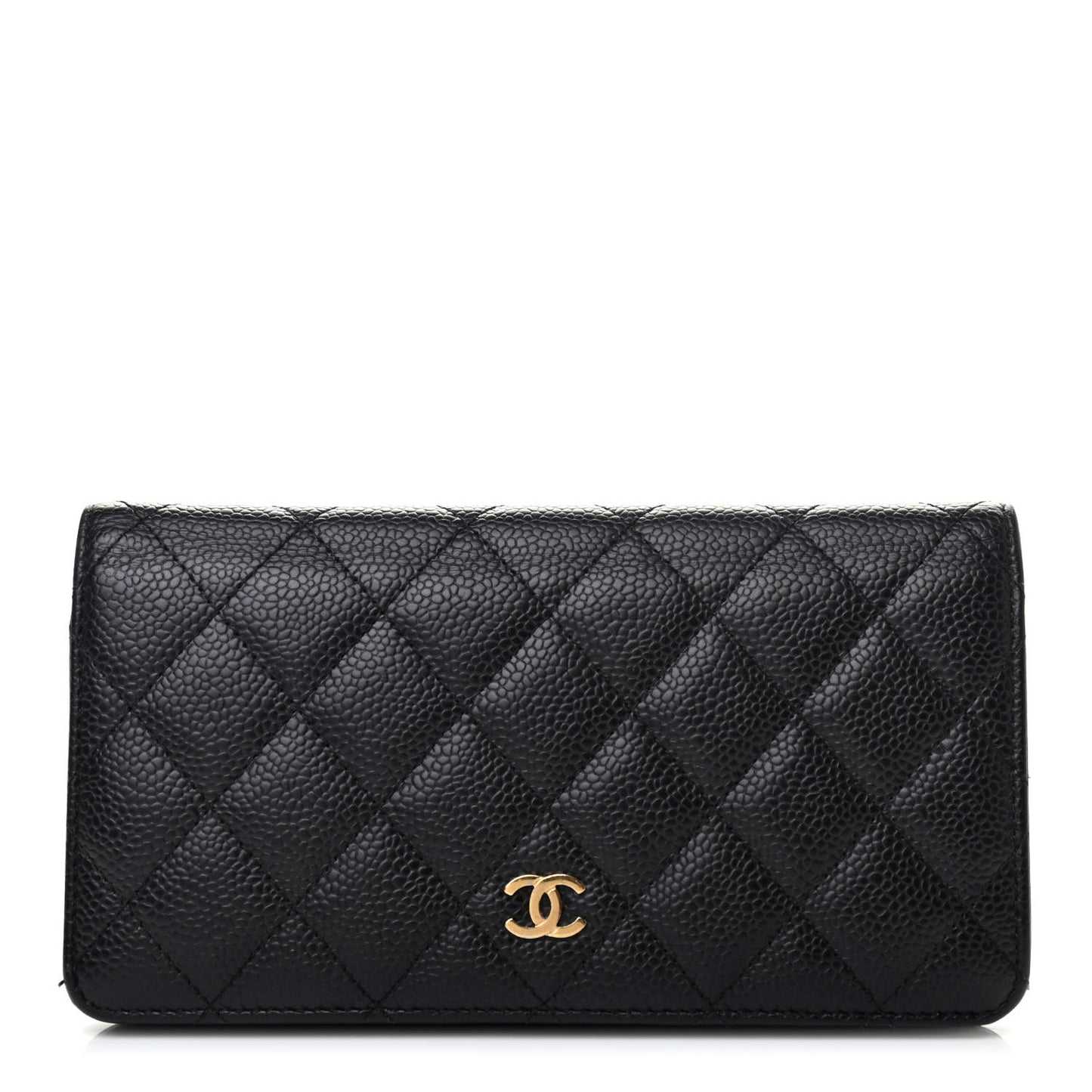 Caviar Quilted Yen Wallet Black