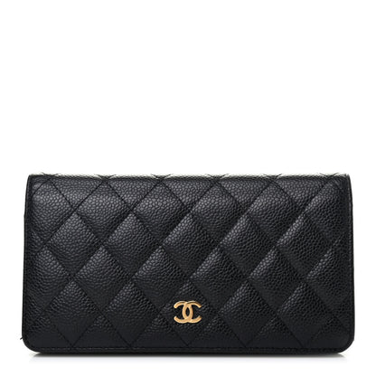 Chanel Caviar Quilted Yen Wallet Black 1 of 7