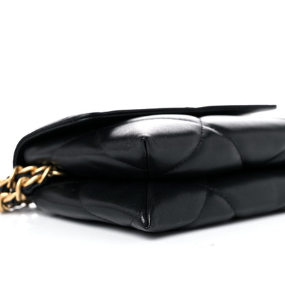 Chanel Lambskin Quilted Chanel 19 Flap Clutch Black 9 of 11