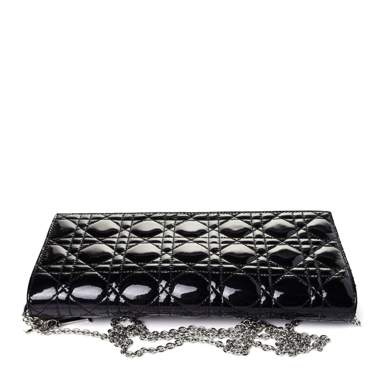 Christian Dior Patent Cannage Lady Dior Convertible Clutch Black 9 of 11