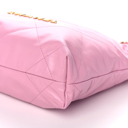 Chanel Shiny Calfskin Quilted Small Chanel 22 Pink 10 of 12