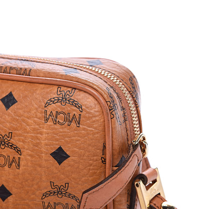 MCM Visetos Small Heritage Line Camera Crossbody Bag Cognac 10 of 15