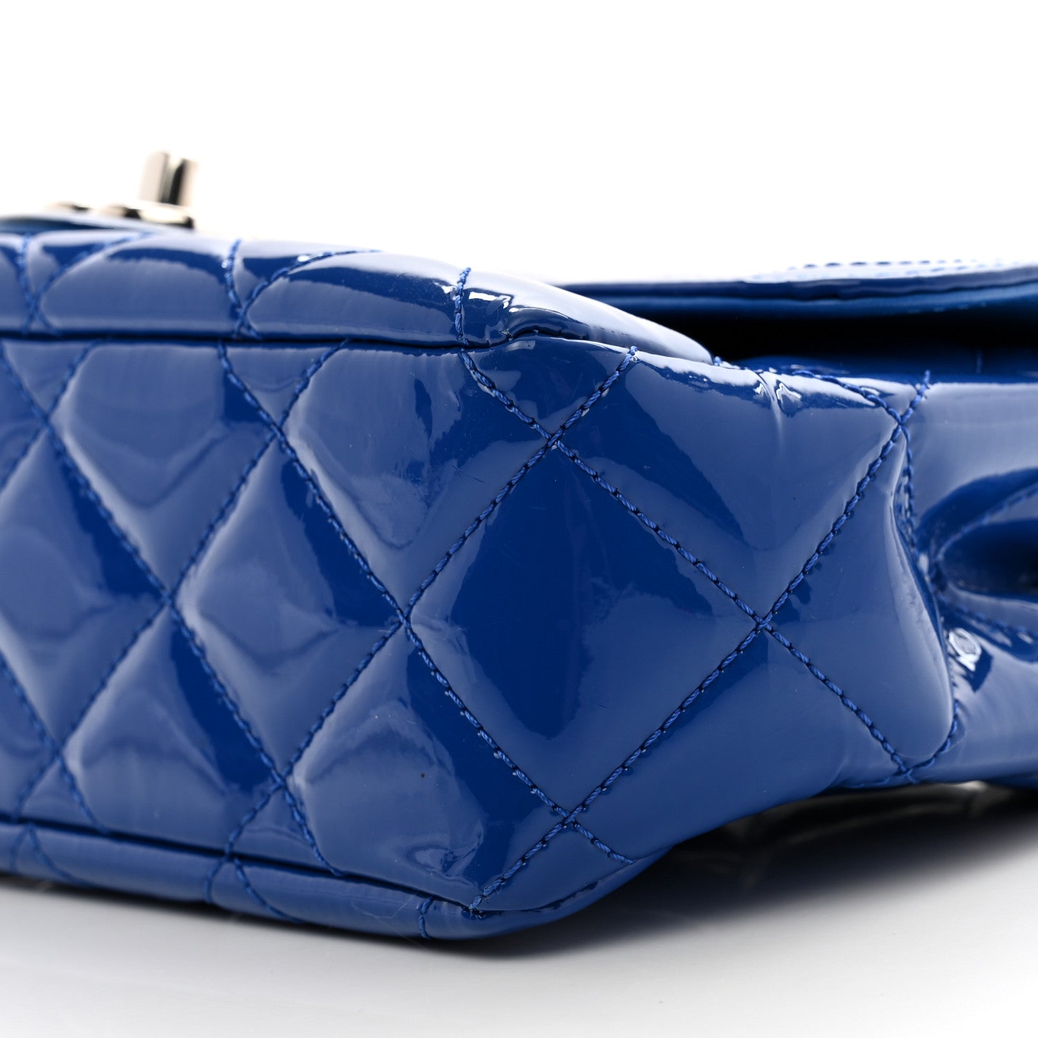 Chanel Patent Quilted Small Coco Shine Flap Blue 10 of 11