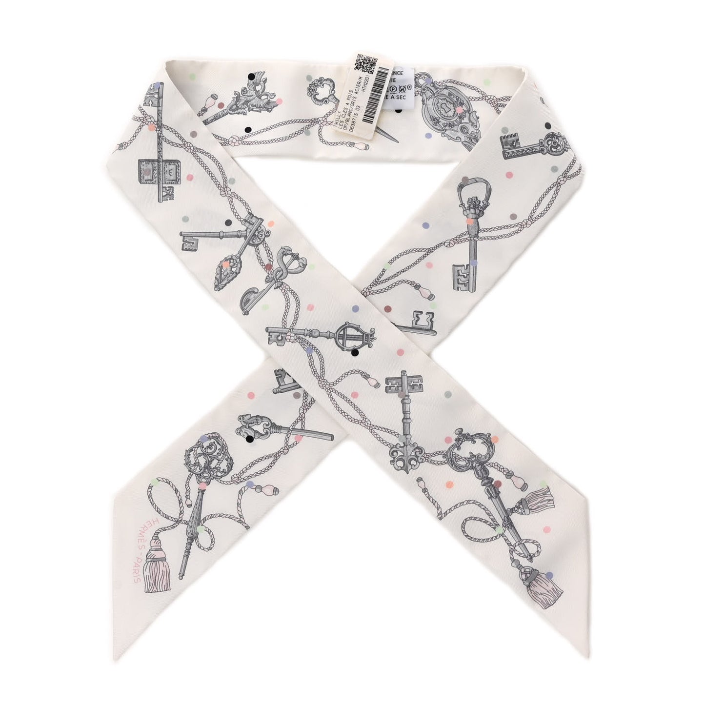 Silk Les Cles A Pois Twilly White Gris Acier