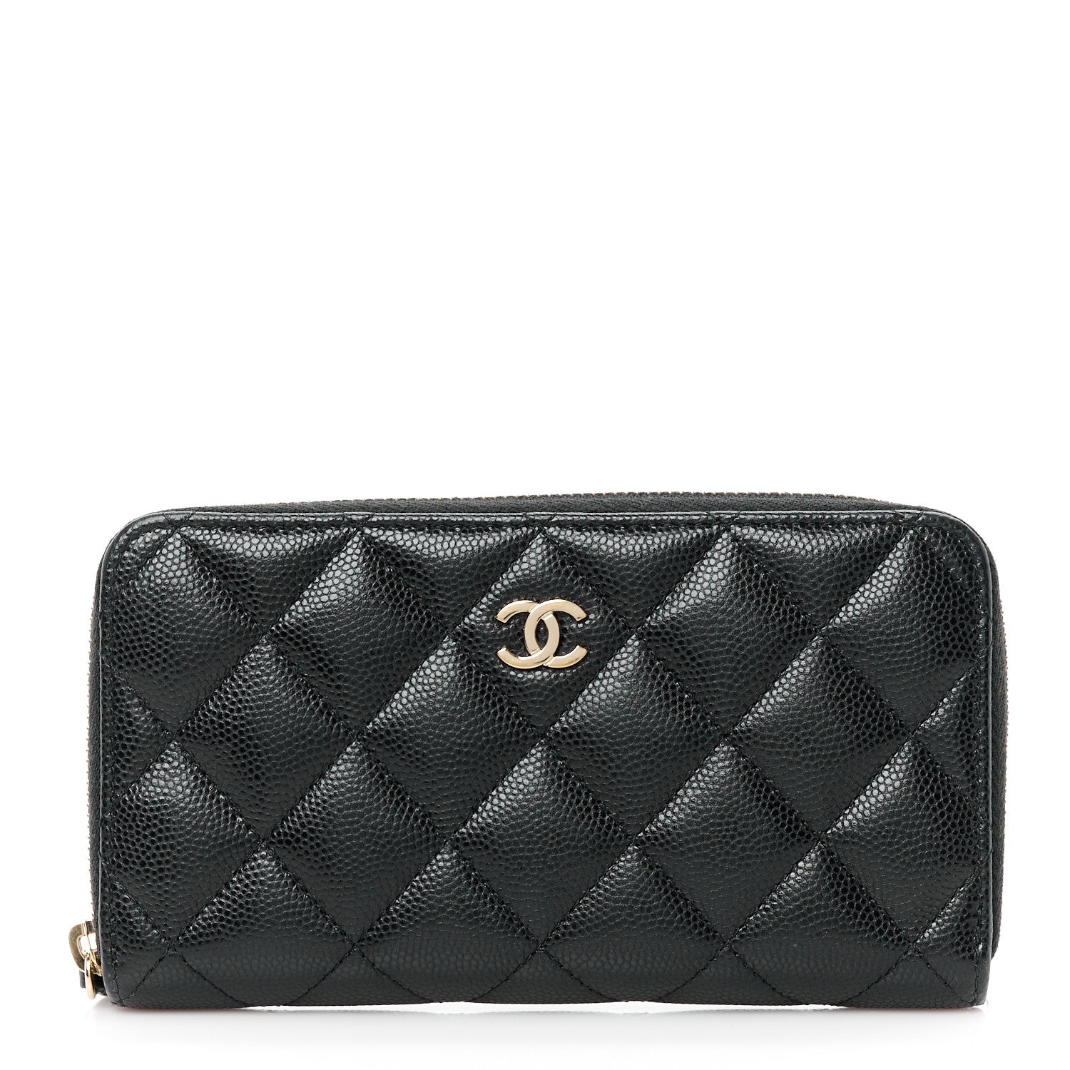 Chanel Caviar Quilted Medium Zip Around Wallet Black 1 of 12