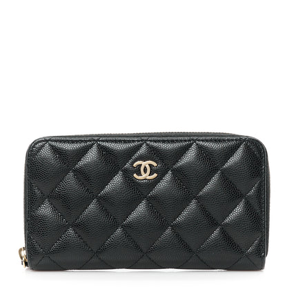 Chanel Caviar Quilted Medium Zip Around Wallet Black 1 of 12